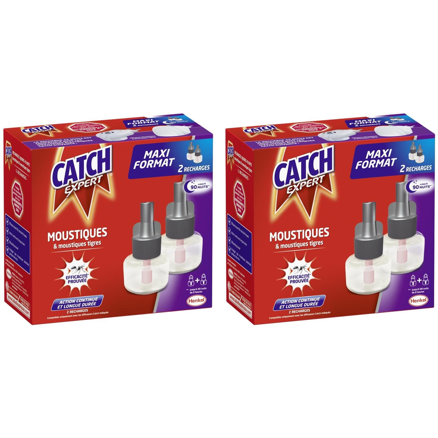 CATCH EXPERT Recharges liquides Répulsif Maxi Format 2 x 45 Nuits
