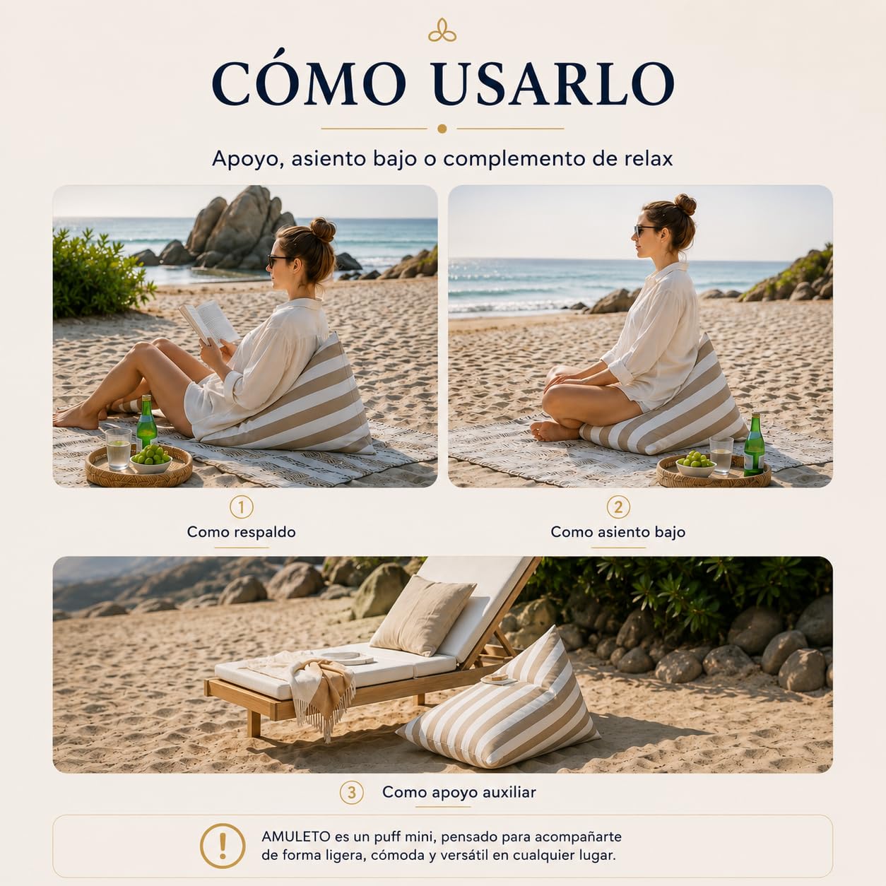 Aiire Puff Exterior Jardín con Relleno Incluido - Tejido Olefina Premium, Desenfundable y Lavable - Sofá Exterior para Playa, Terraza o Piscina - Bean Bag Chair Ligero Amarillo [75x65x55 cm]