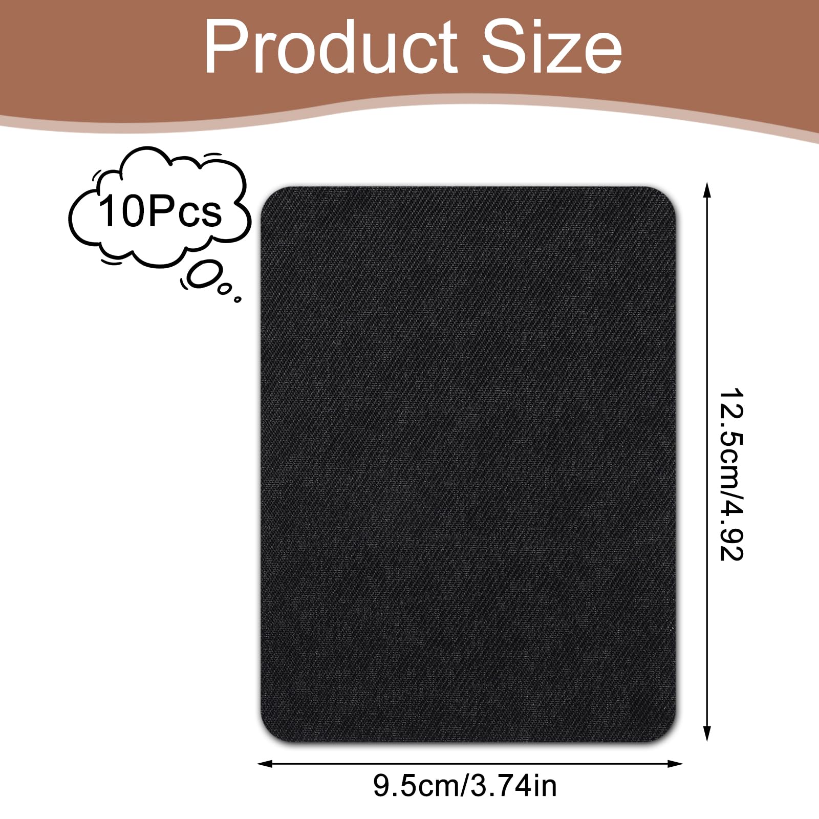 12 Stück Bügelflicken Dunkelgrau - Selbstklebende Reparaturpatches Für Kleidung