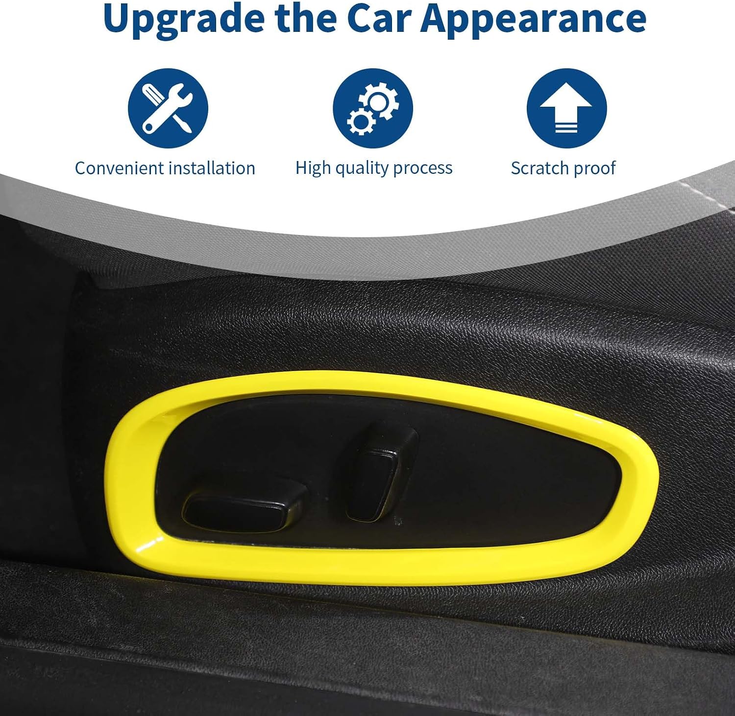 for Camaro Power Seat Switch Panel Trim Cover for Chevrolet Camaro 2016-2024 Yellow Interior Accessories 2pcs