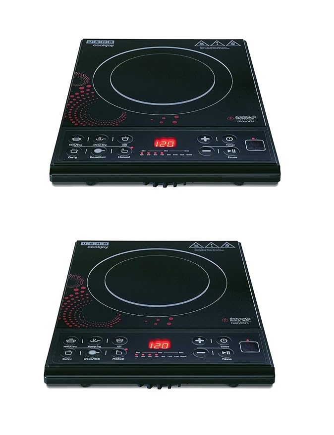 Usha Cook Joy (3616) 1600-Watt Induction Cooktop (Black) pack of 2