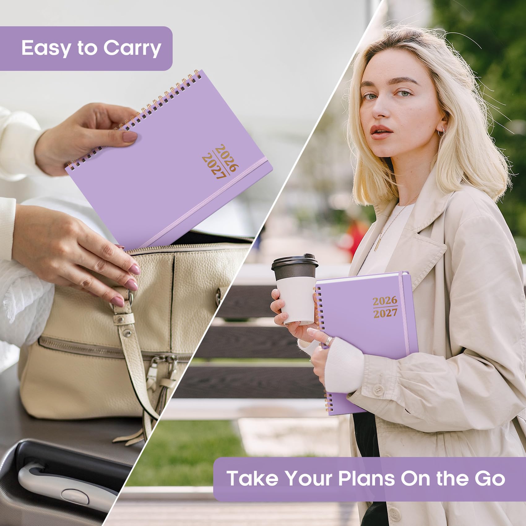 Akademischer Planer 2026-2027, Wochen- und Monatskalender Planer Buch, Juli 2026 - Juni 2027, Hardcover Organizer mit Tabs, Perfekt für Lehrer, Studenten, Frauen & Männer, A5 (16,3 x 21,6 cm