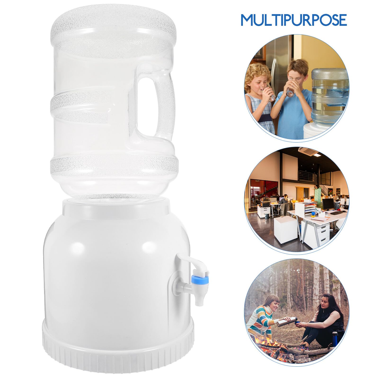 Soporte para Jarra de Agua Blanco de Plástico, Dispensador de Agua de Mostrador Instalación Conveniente y Estructura Resistente para Uso Doméstico Oficina