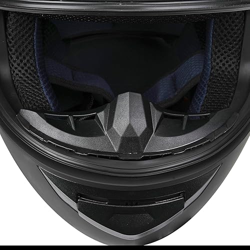Miniatura 8 de Casco de motocicleta de cara completa para adultos con aprobación DOT, Casco de bicicleta de calle aerodinámico y ligero para hombres y mujeres,