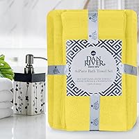 Vista 164 de DAN RIVER Juego de 4 toallas de baño, 27 x 54 pulgadas, 100% algodón, más grandes y ligeras, de secado rápido, súper suaves y absorbentes, toallas