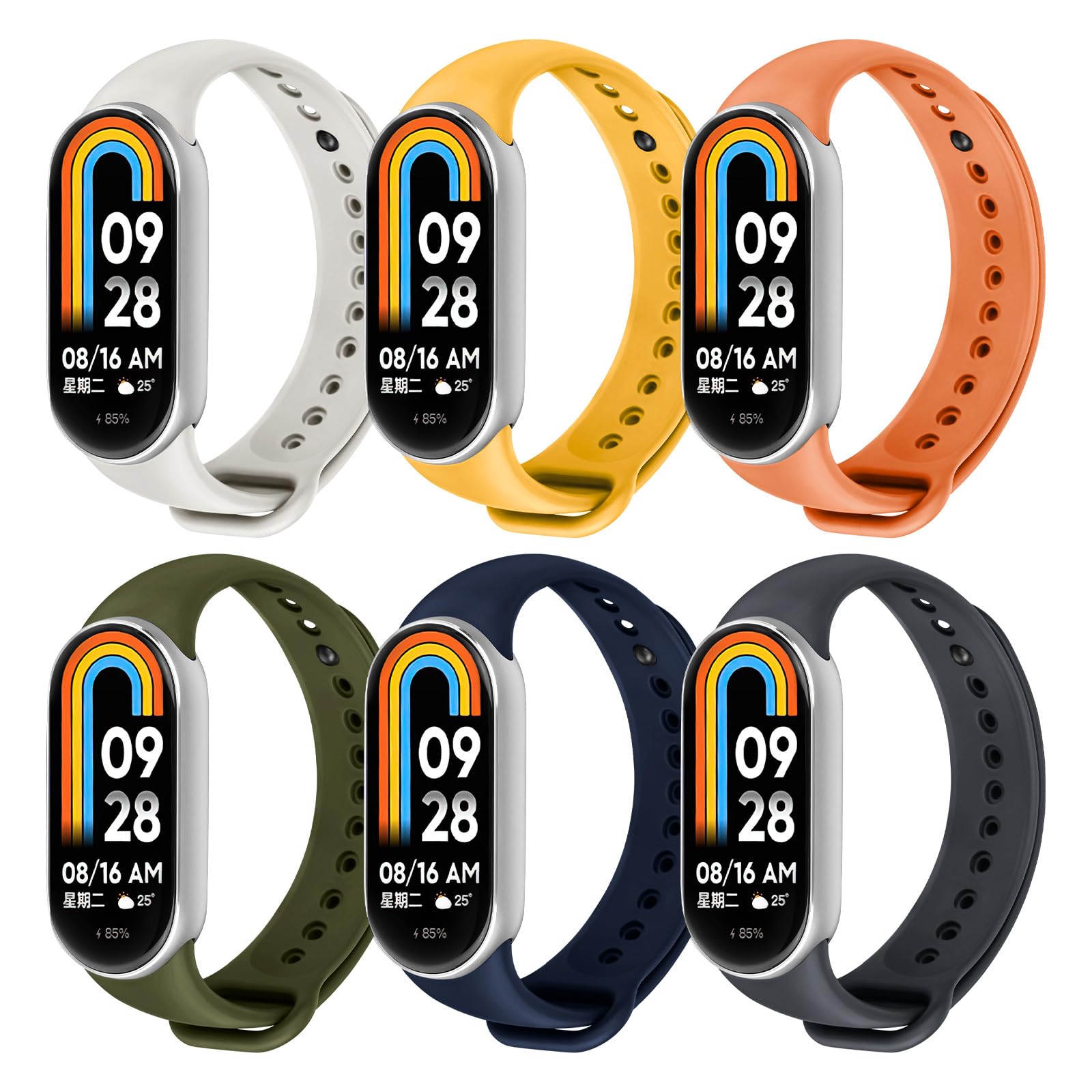 Ainiv Strap Replacement Compatible with Xiaomi Mi Band 7/Mi Band 6/Mi Band 5/Mi Band 4/Mi Band 3, 1/2/3/20pcs Silicone/Knitted/Stainless Steel Replacement Watchband Adjustable Sports Strap