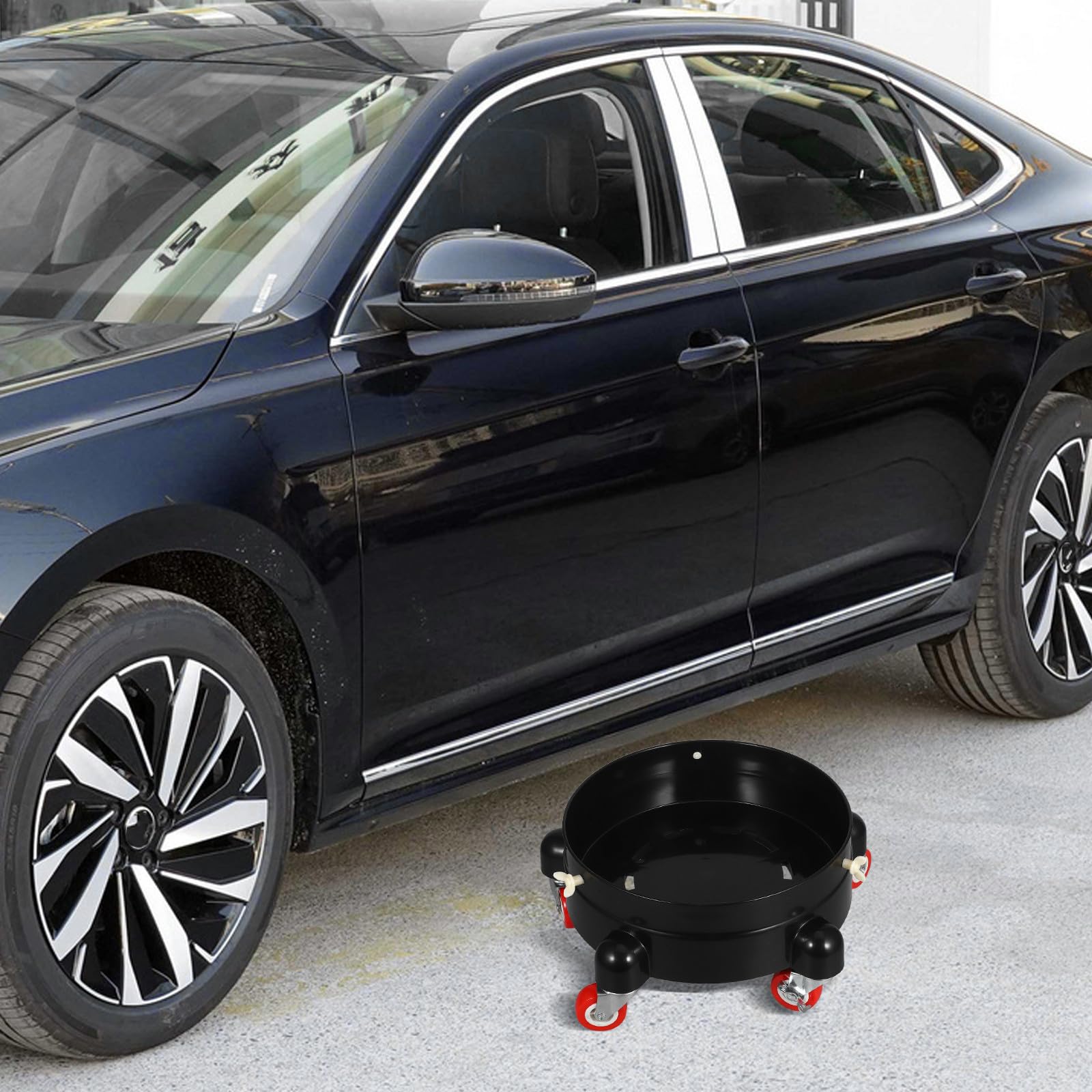 Fahrbarer Eimerständer Waschmaschinen Untergestell Pp Schwarz Amerikanischer Stil Leicht Rollend mit Effektiver Entwässerung für Wascheimer für Detailing Garage Zufällige Farbe