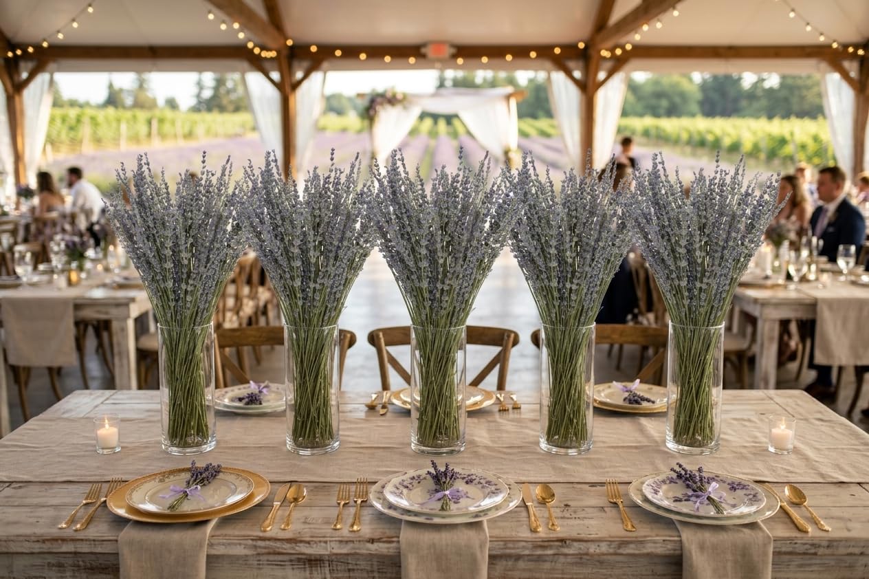 Getrockneter Lavendel, 100 % frischer, natürlicher violetter Blumenstrauß für Badezimmer, Foto-Requisiten, Basteln, Dekoration, 38,1–43,2 cm, für Dusche, Vase, Dekoration, Aromatherapie, Raumduft