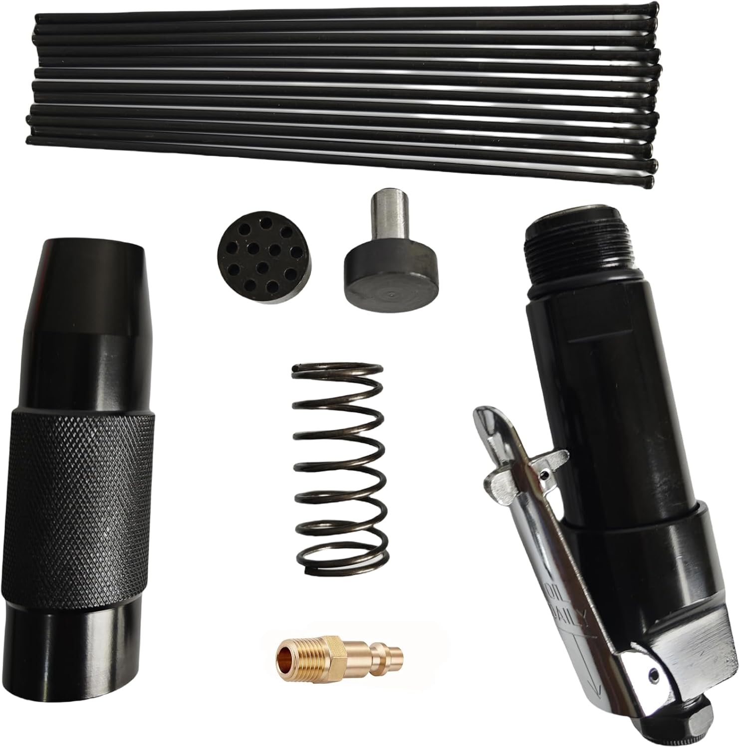 Compact Air Needle Scaler - Mini Pneumatic Tool for Rust, Paint & Welding Residue Removal on Metal Cleaning