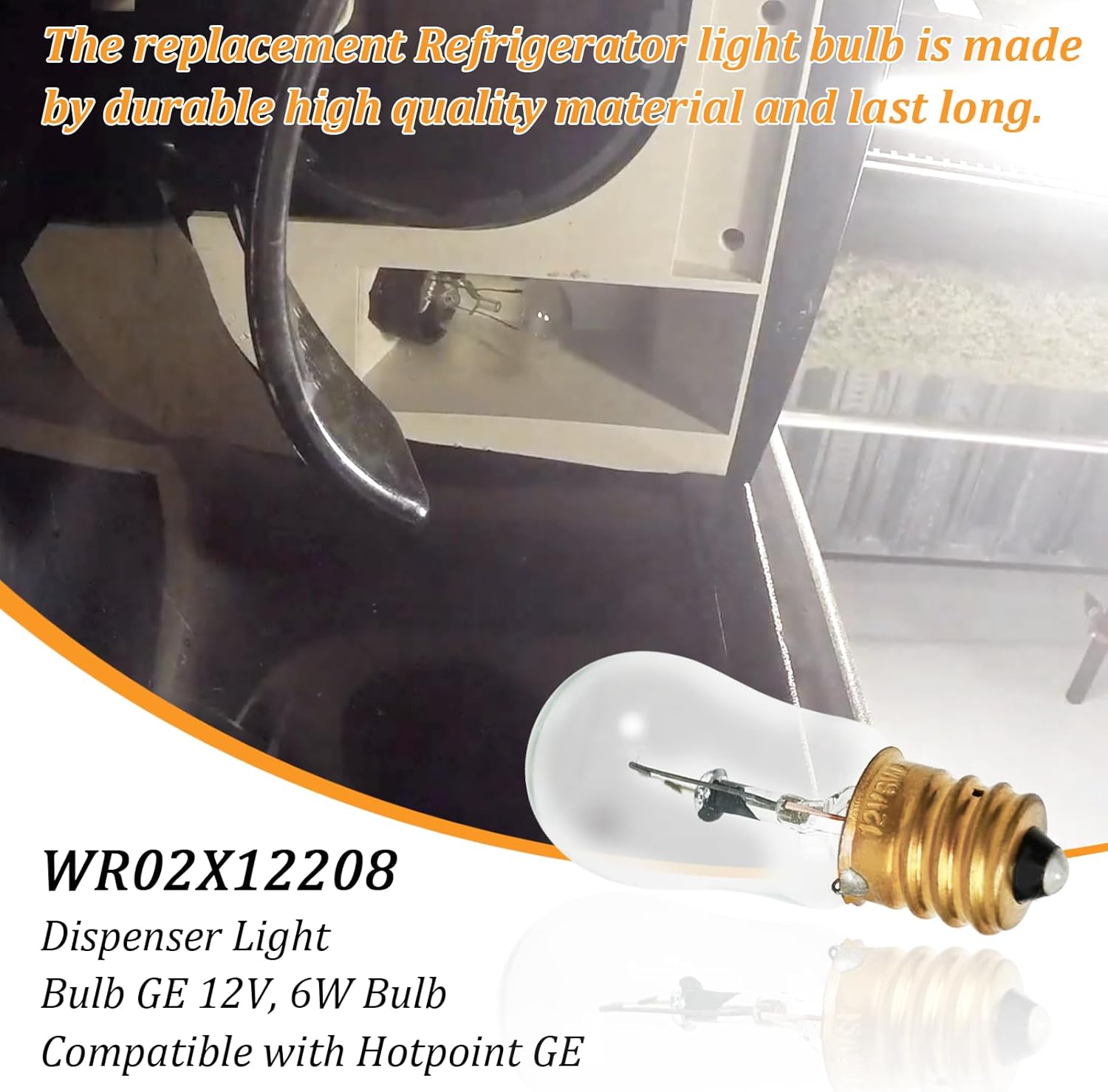 3PK-WR02X12208 Compatible GE 12V, 6W Refrigerator Dispenser Light Bulb| Bright & Durable GE Appliance
