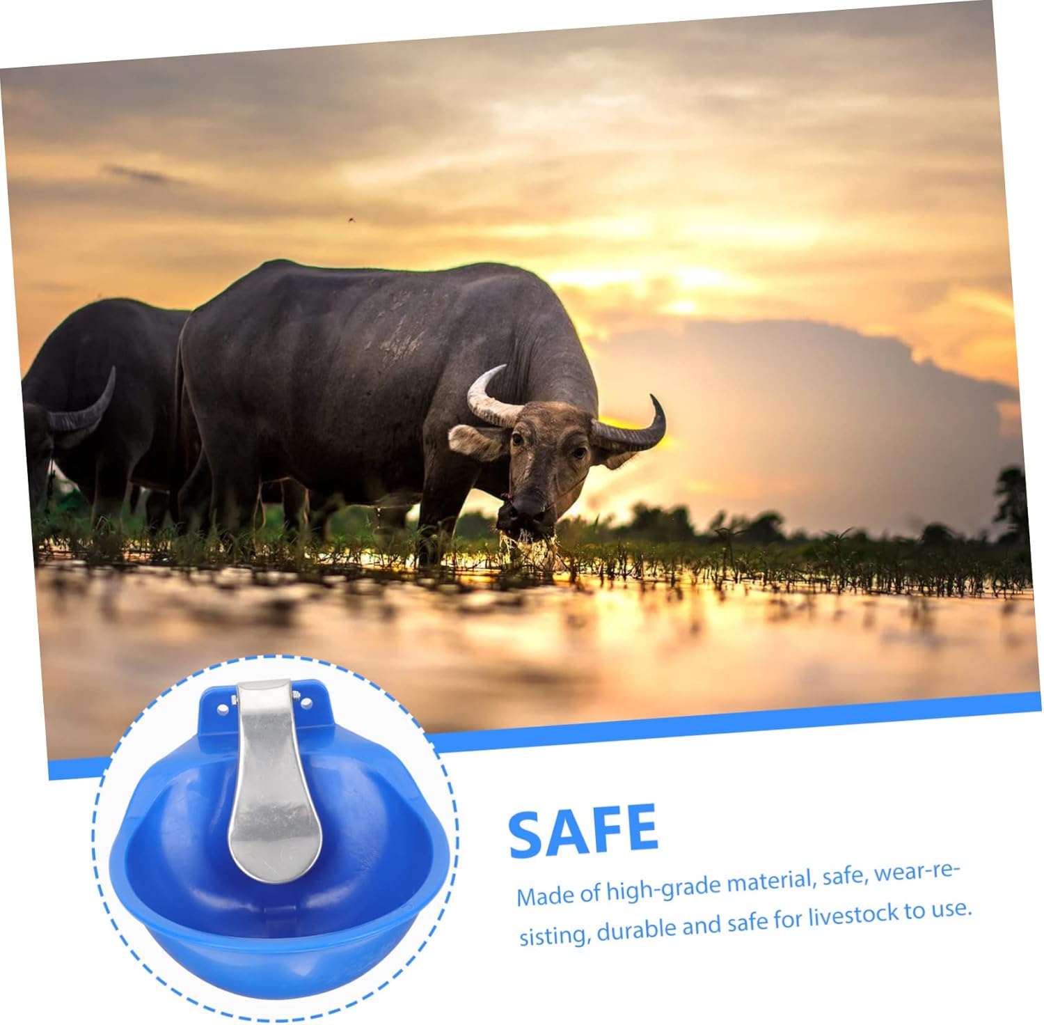 GALPADA Automatic Cow Water Feeder Stainless Steel Bowl Large Livestock Drinking Dispenser for Farm Sturdy Watering System for Cattle and Poultry