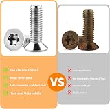 XRXYMQ 25 Pezzi Vite M6 x 25 mm Viti Acciaio Inox 304 Viti Inox Torx a Testa Svasata Esagono Incassato Filettatura Completa per Assemblaggio Domestico Falegnameria e il Fissaggio di Ferramenta - 4