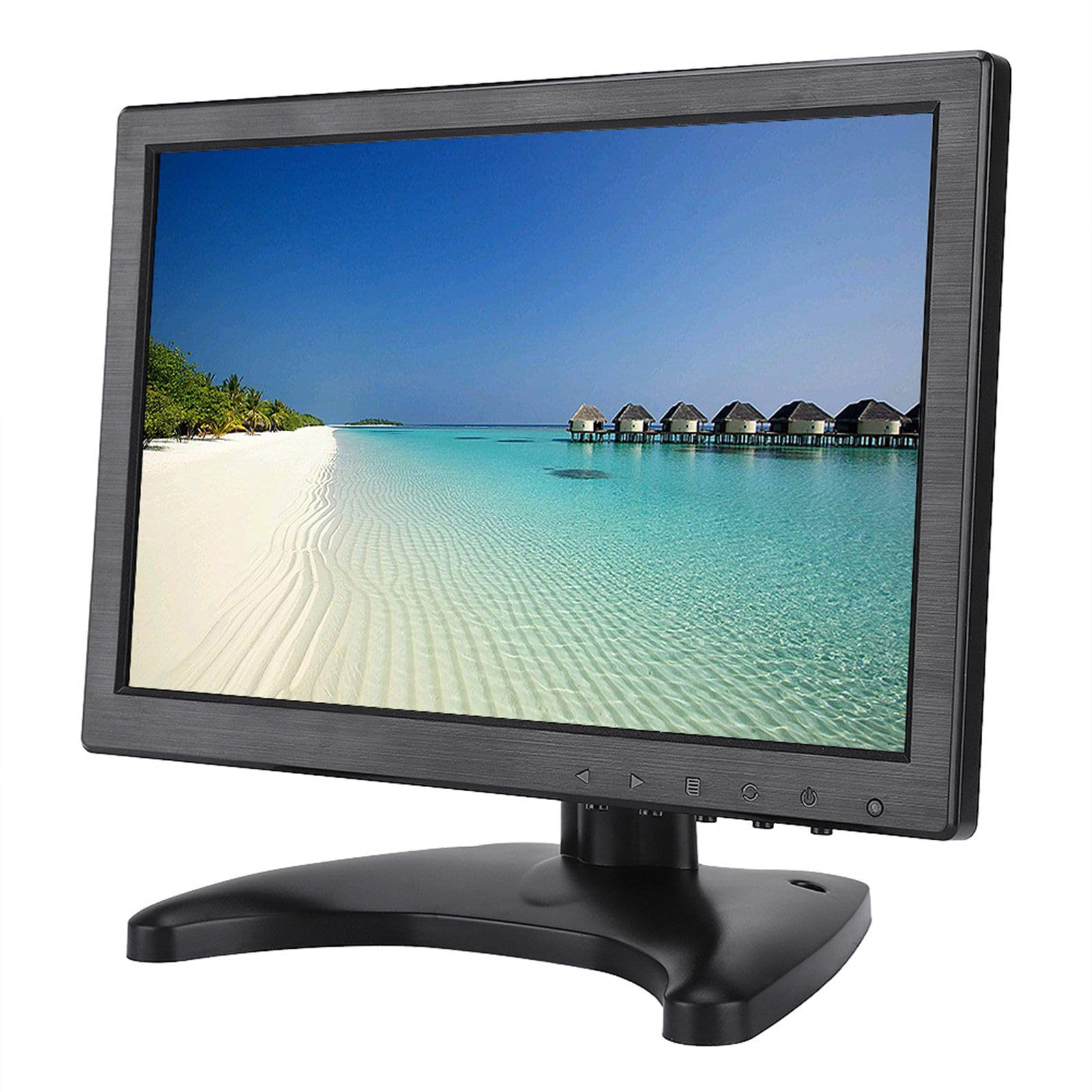 Tosuny 10.1 Pulgadas Monitor Portátil 1920x1200 16:10 LED Full HD Pantalla Monitor Altavoz Dual con Entrada HDMI/VGA/AV/BNC(Enchufe UE)