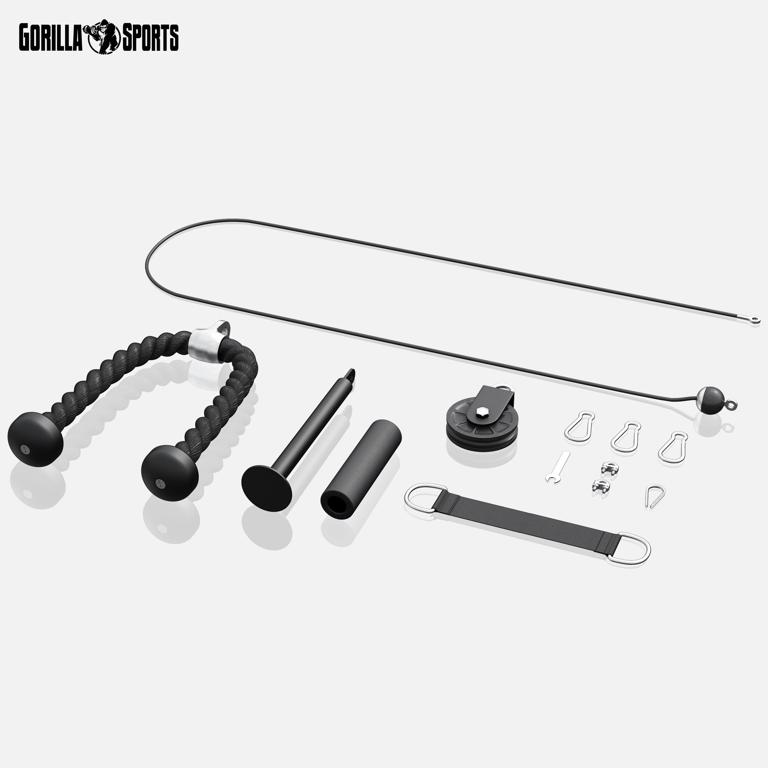 GORILLA SPORTS® Kabelzug-System mit 2-m-Stahlseil bis 150 kg