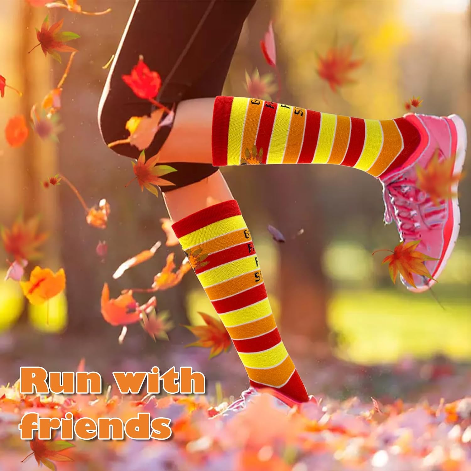 Thanksgiving Turkey Socks Fun Turkey Trot Running Socks for Women & Men Thanksgiving Gifts Parade Costume Suplies - Image 6