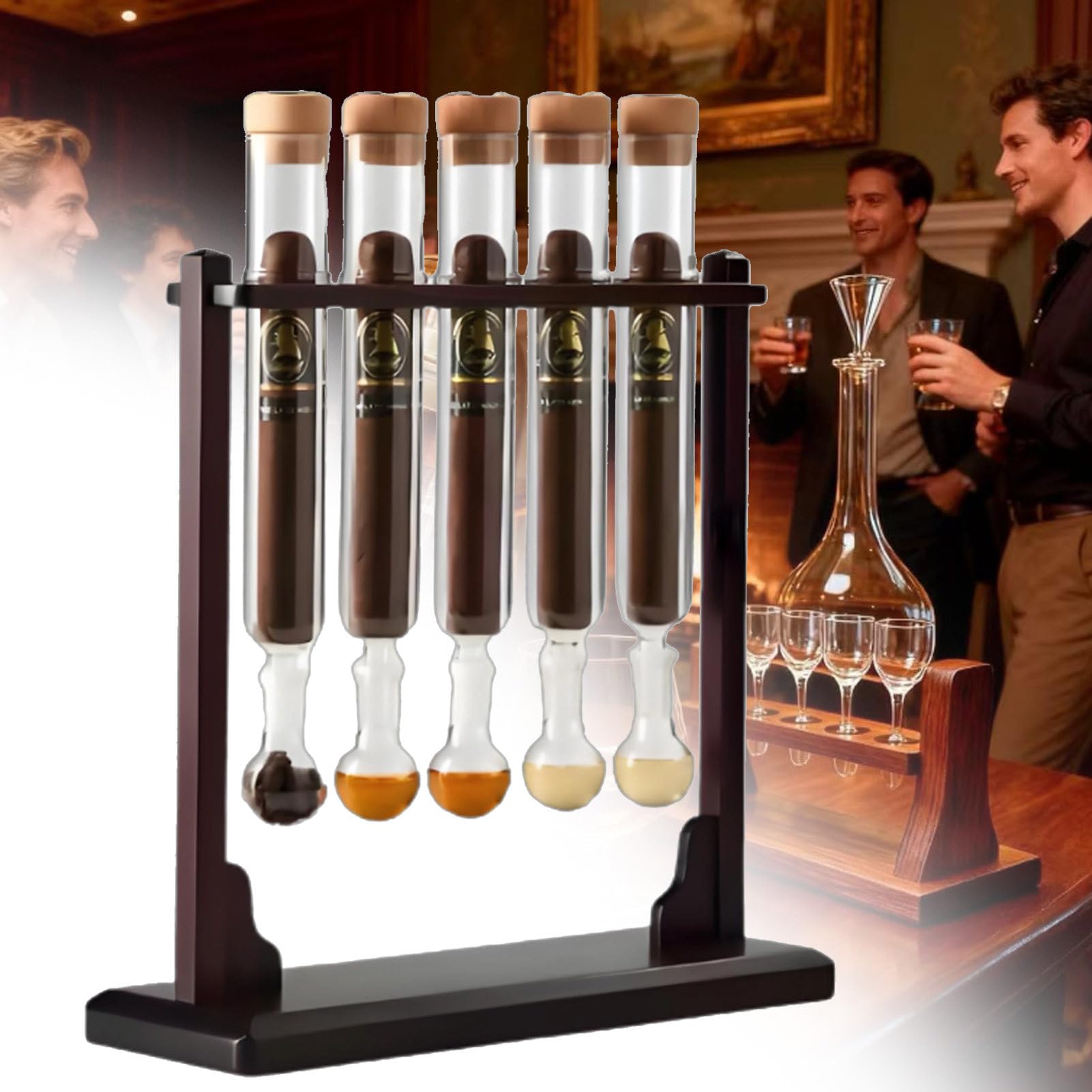 Sistema de envejecimiento con infusor de sabor a cigarro, pantalla de infusión de vapor de 5 a 7 días con tubos de vidrio y monitor de humedad