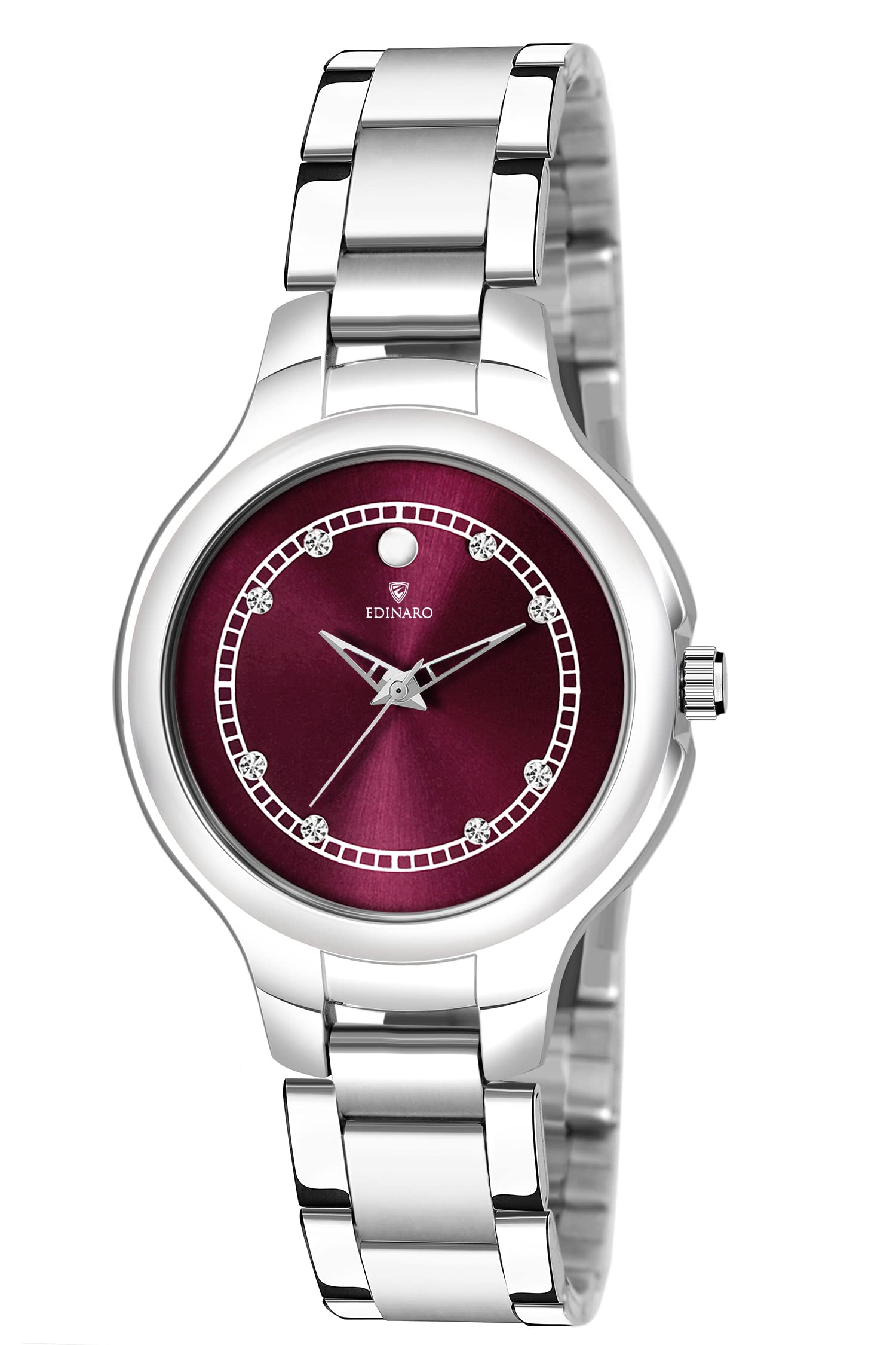 EDINARO Watches for Women Studded Dial & Silver Trendy Elegant Bracelet Analog Watch - for Women and Girls (B0BB7M67JW) Amazon Price History, Amazon Price Tracker