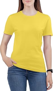 Love My Fashions Damen Runden Nacken Kurz Ärmel Schmucklos Baumwolle T-Shirt