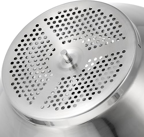 Miniatura 7 de Housoutil Molino de alimentos de acero inoxidable con asa, mango de fresado y tazón de acero inoxidable molino giratorio de alimentos para salsa de