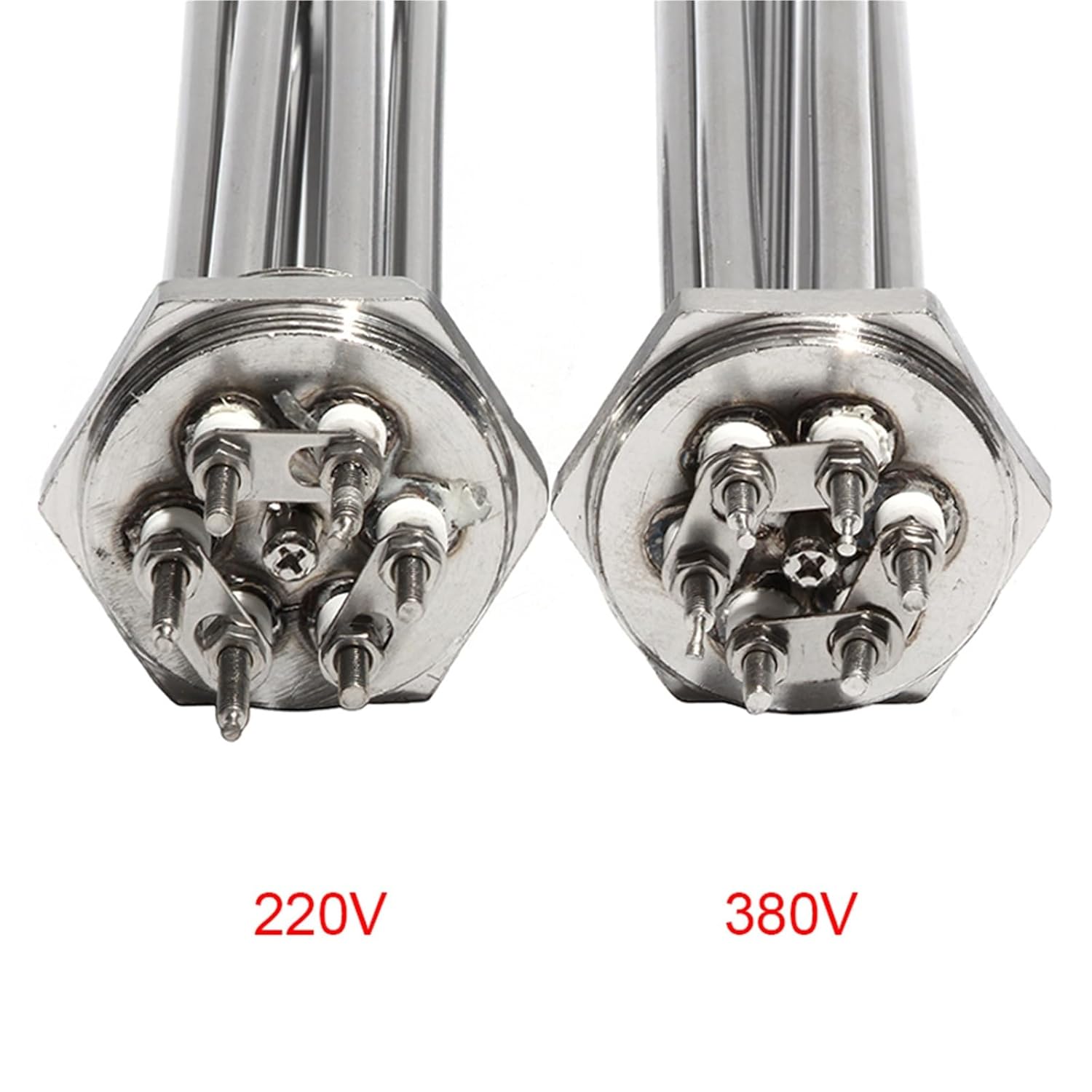 1 1/2 Inch DN40 All 304SUS Tubular Immersion Heater with Grounding Screw 220V/380V Heating Element 1Pcs(220V,4.5KW 210mm 304SUS)