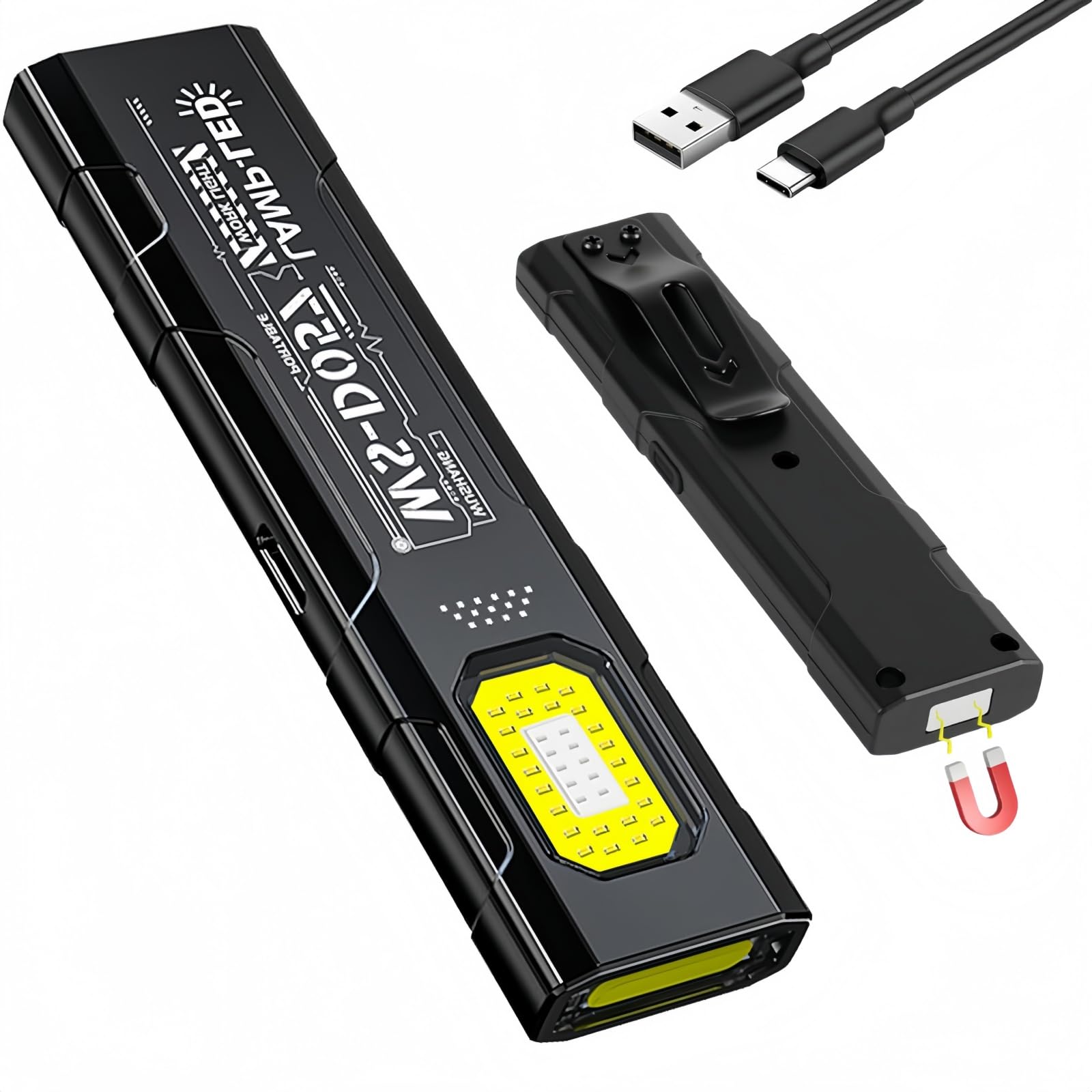 YNGSWIO Mini Torch, Pocket Rechargeable 550LM Flat EDC with Magnetic Base