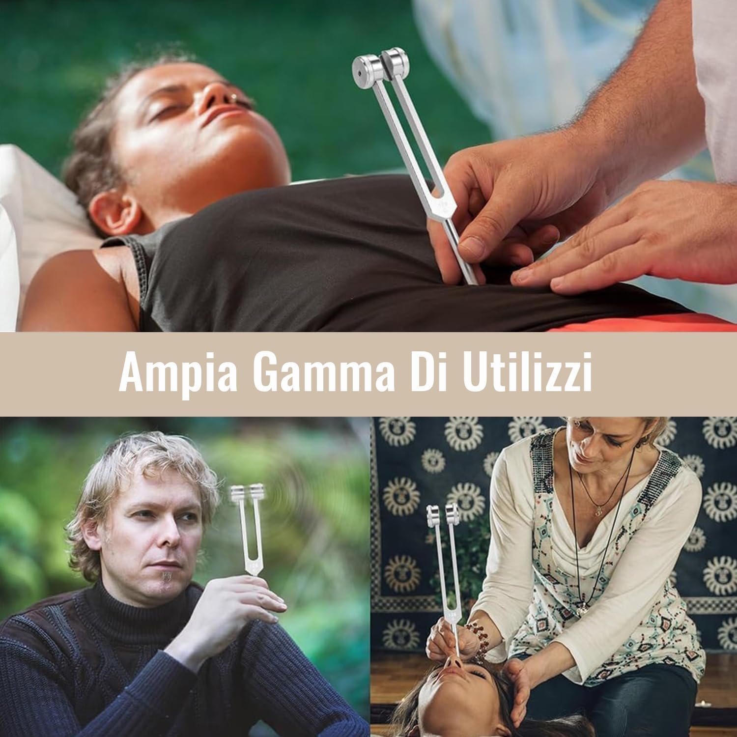Lumyra Instrumento De Sanación 128Hz - Aureva,proporciona Respuesta De Frecuencia Precisa, Diapasón Para Tratamiento Nervioso (Plateado-128HZ)