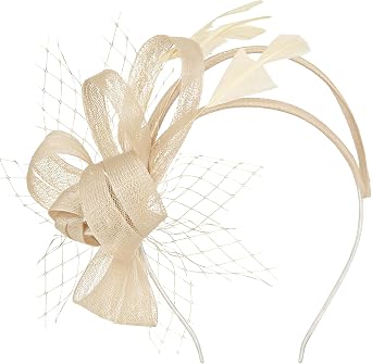 Orgoue Fascinators, Flower Fascinators Hats Headband with Feather for Women for Derby Cocktail Wedding Fancy Dress Party