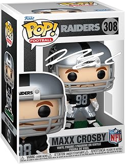 Maxx Crosby #308 Facsimile Signed Reprint Laser Autographed Funko POP! Football Oakland Las Vegas Raiders Figurine with Protector Case