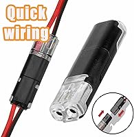 Vista 3 de Conectores de cable, conector de enchufe de doble cable, conector de cable de bajo voltaje, conectores eléctricos de tira de luz LED de 2 pines, sin