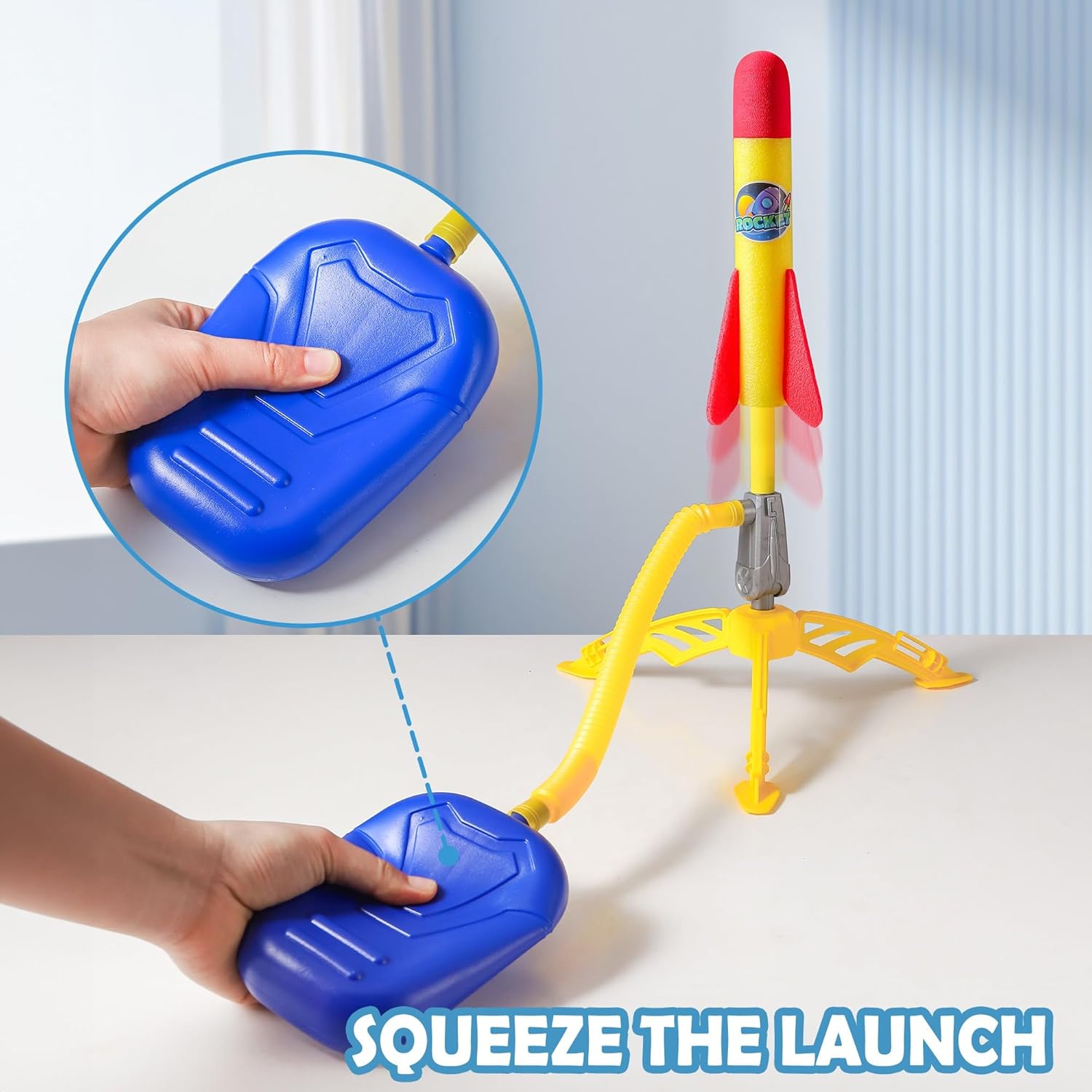 Rocket Launcher for Kids - 2 Rockets - Outdoor Fun Toy Gift for Boys & Girls - Soft Foam Blaster Set Soars Up to 100 Feet - Ages 3 & Up - Image 3