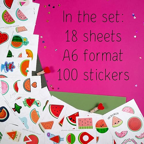 Miniatura 2 de BulbaCraft Pegatinas de sandía, calcomanías de melón, pegatina de melón, recuerdos de fiesta de sandía, rellenos de bolsas de golosinas, regalos,