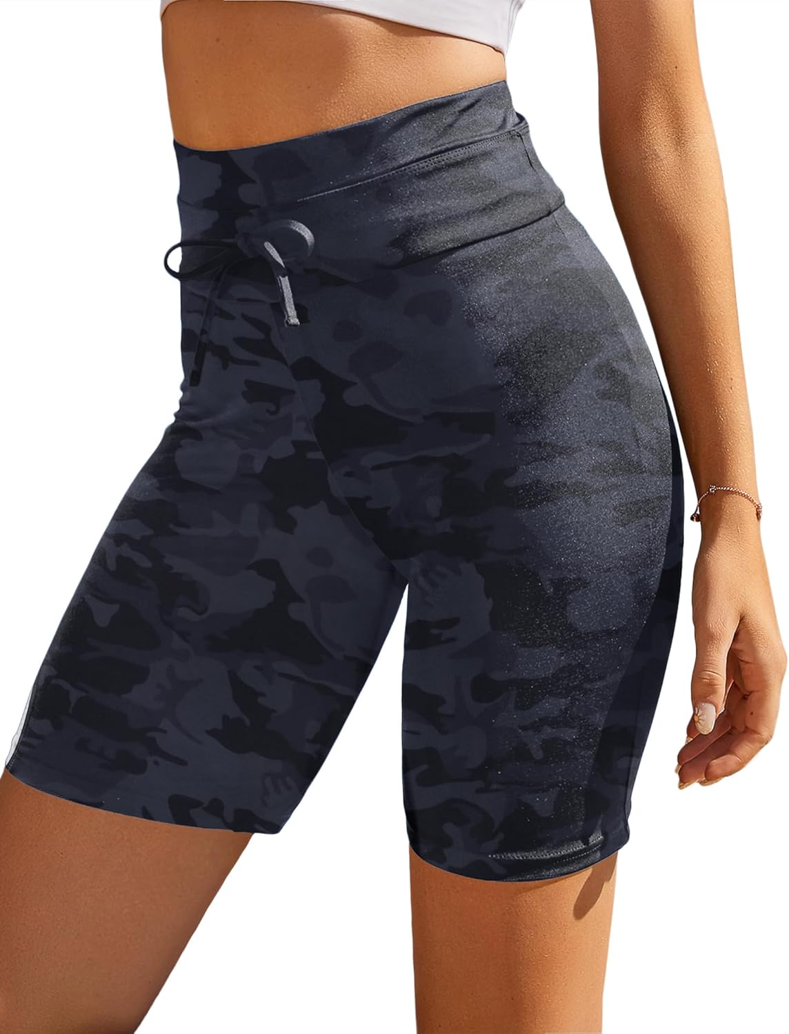 Ekouaer Women’s Board Shorts High Waist Swim Shorts Beach Surf Swimwear Shorts S-4XL