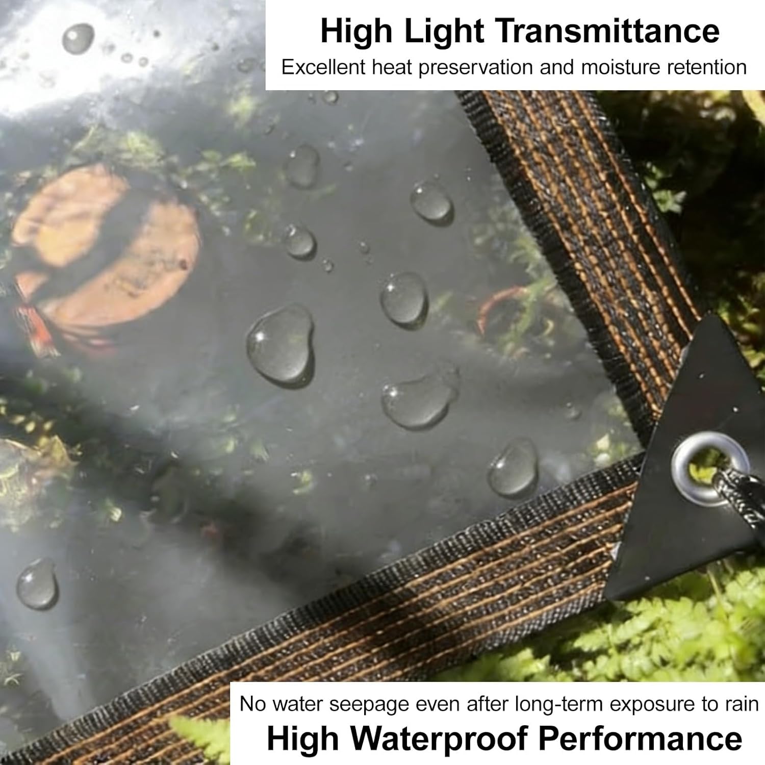 Clear Tarp Heavy Duty Waterproof, Transparent Vinyl Tarpaulin with Grommets, Outdoor Plastic Tarp Cover for Patio Enclosure Outdoor Porches Canopy Henhouse Rainproof Covering(3x7m/9.8x23.0ft)