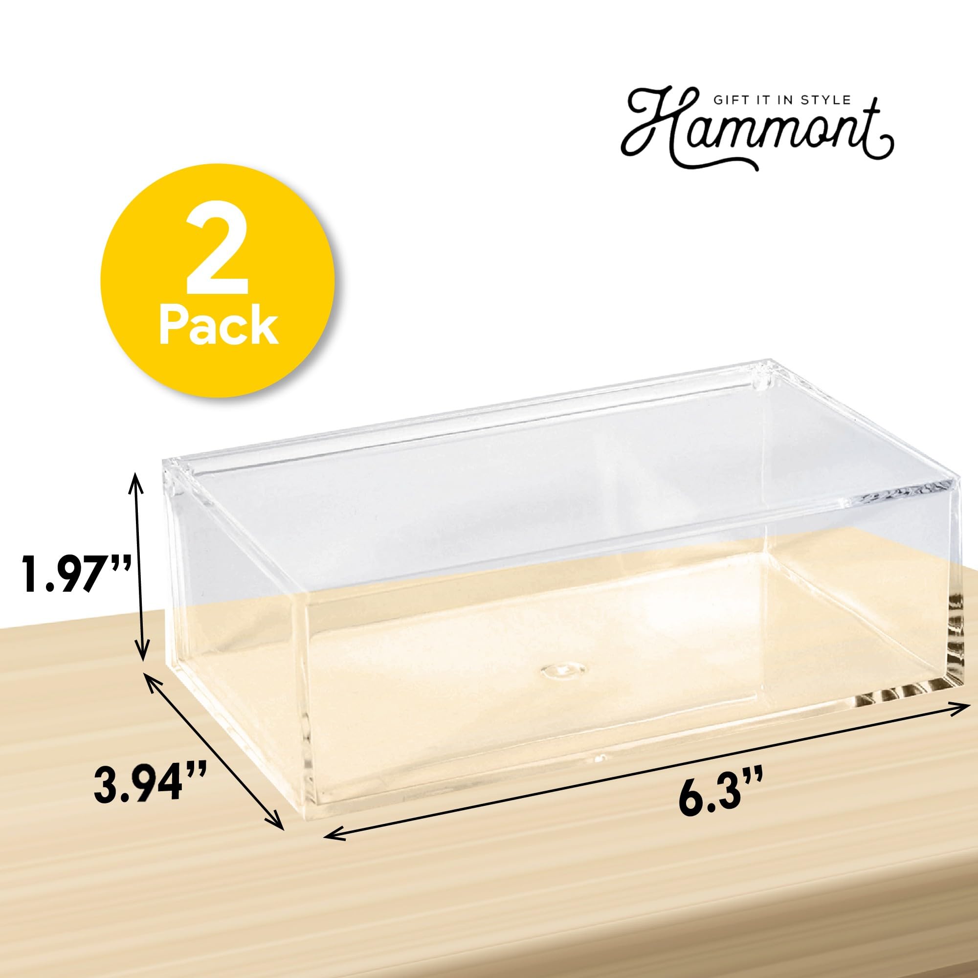 Amazon.com: Hammont Clear Acrylic Box with Hinged Lid – Small