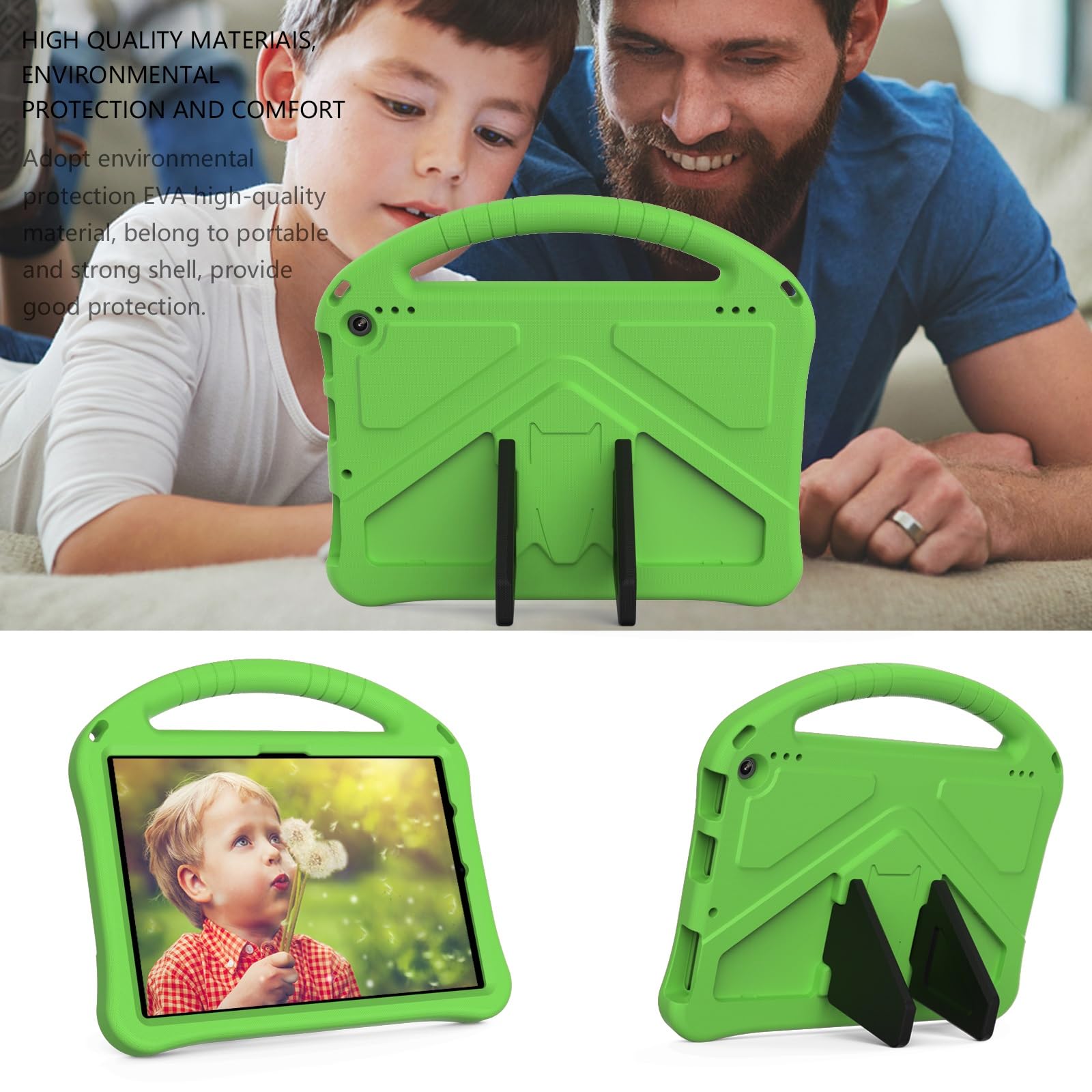 Custodia protettiva per tablet PC compatibile con Kindle Fire HD10/HD10 Plus 2021, custodia protettiva leggera in EVA per bambini, custodia protettiva antiurto resistente agli urti a prova di caduta