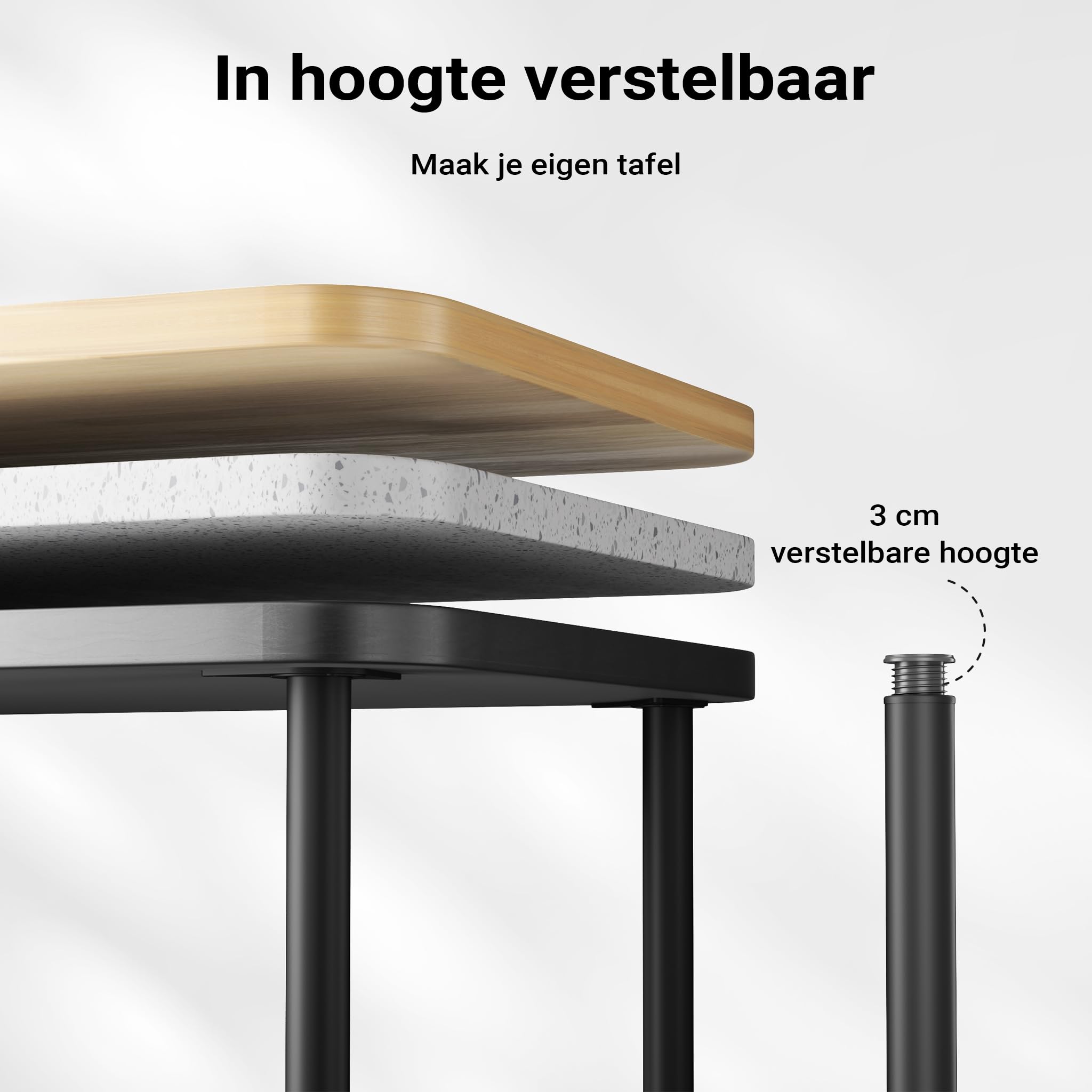 Tafelpoten in hoogte verstelbaar zwart 870 mm 4 st kopen