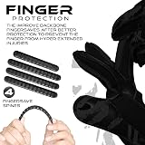 WESTWOOD FOX Guanti da portiere, protezione dita, guanti da portiere per calcio per bambini, ragazzi, adulti, palmo Heavy Grip con Dumbo Latex 4+3 mm, supporto al polso (Nero profondo, Taglia 9) - 3