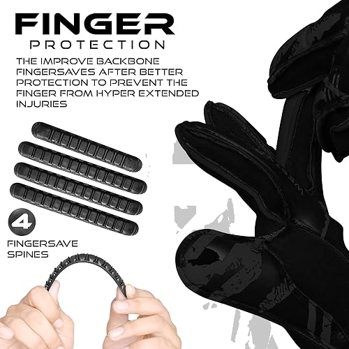 WESTWOOD FOX Guanti da portiere, protezione dita, guanti da portiere per calcio per bambini, ragazzi, adulti, palmo Heavy Grip con Dumbo Latex 4+3 mm, supporto al polso (Nero profondo, Taglia 9) - 3
