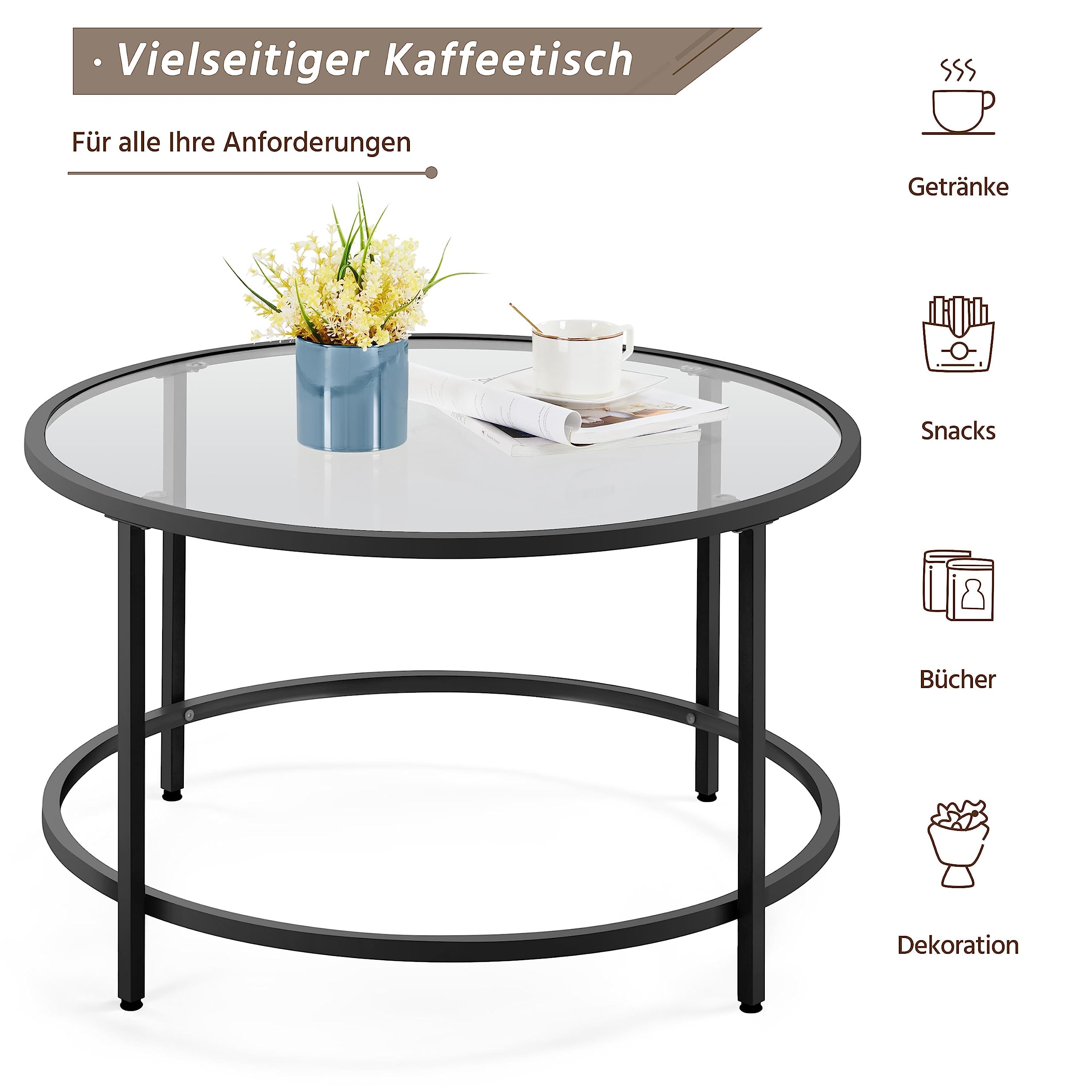 Bijzettafel, Ronde Mozaïek Tuin Tafel, Bistrotafel, Diameter 30 x 50 cm