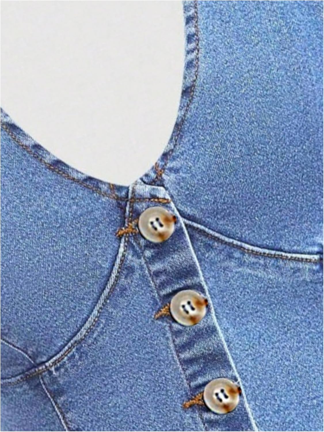 Floerns Women's Plus Size Y2k Halter Neck Denim Top Button Down Sleeveless Going Out Tank Tops - Image 3