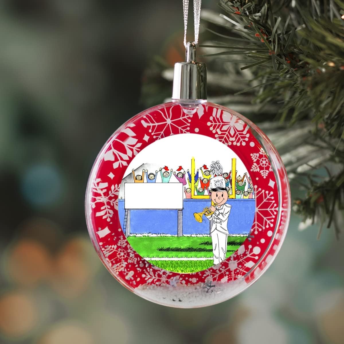 PrintedPerfection.com Personalized Friendly Folks Band, Trumpet - Male Christmas Snow Globe Ornament