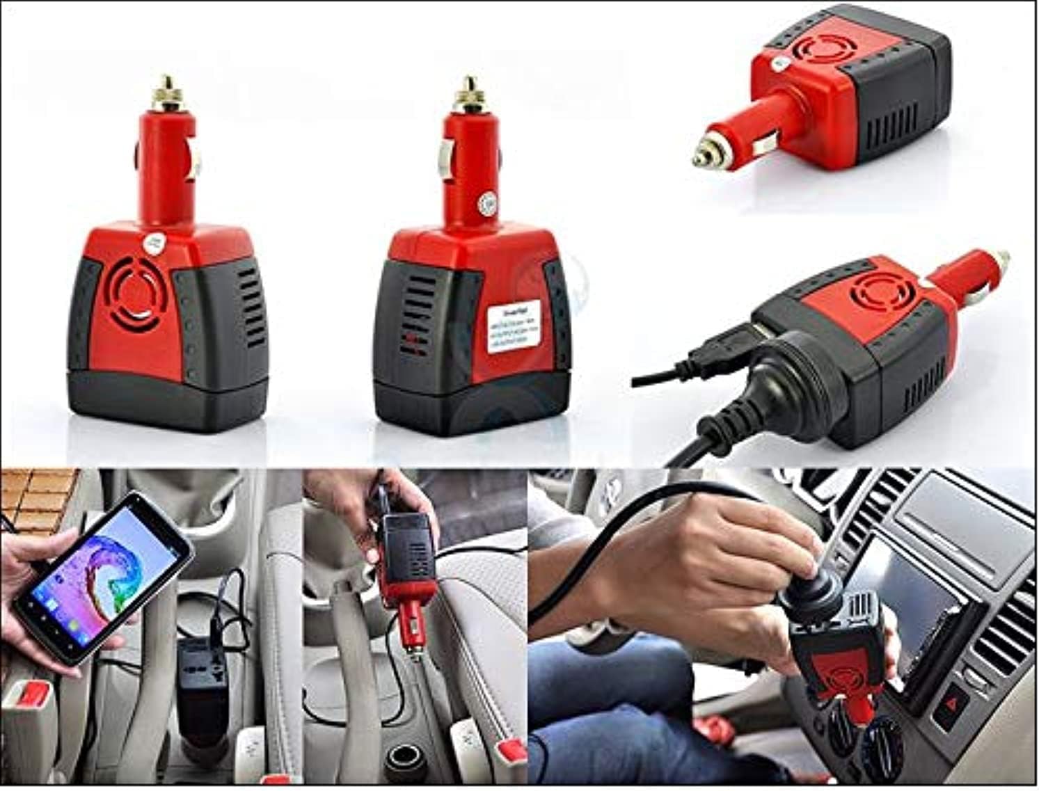 12V DC to 220V AC and USB 5V Car Power Inverter