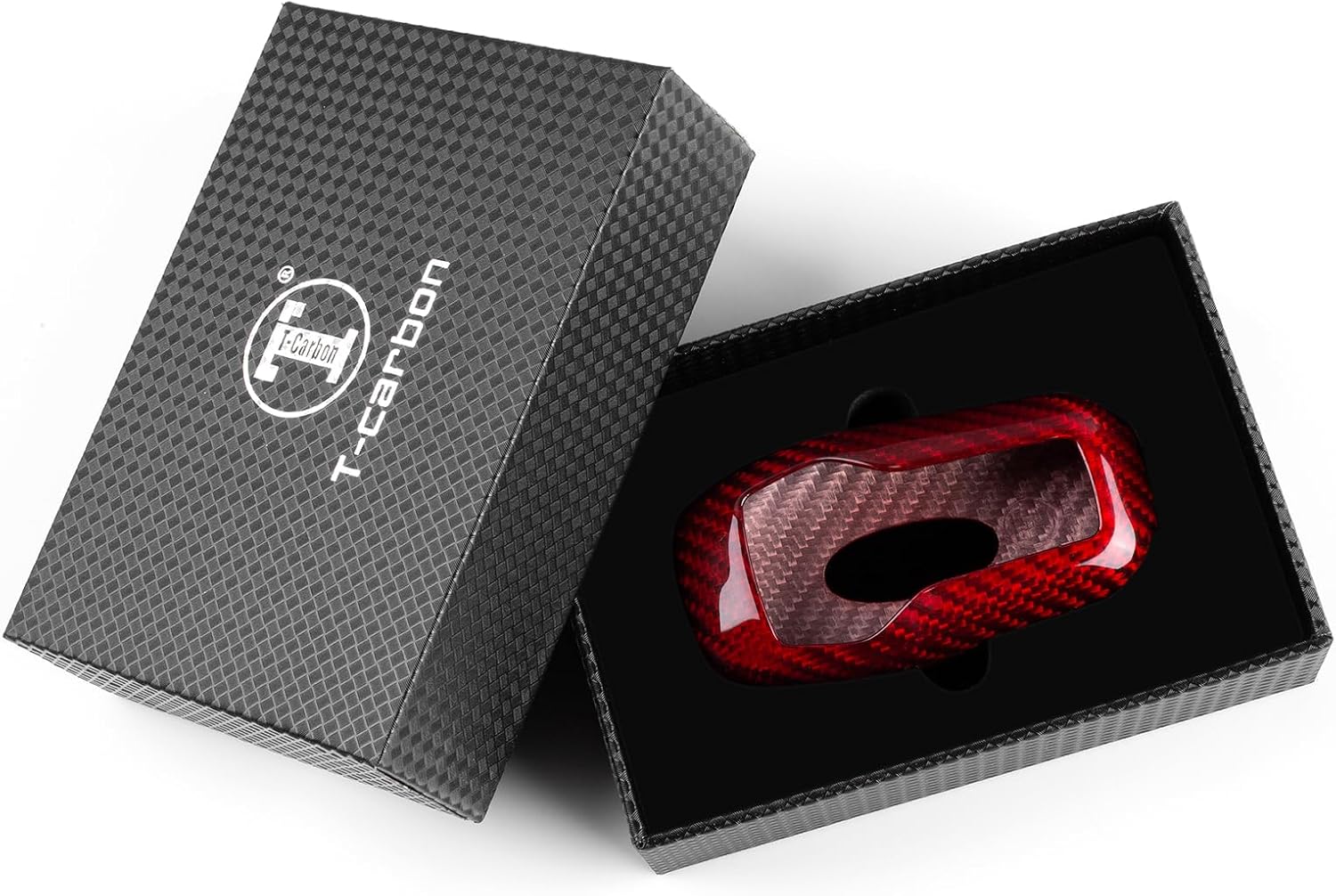 T-carbon Key Fob Cover Fits Ford F150 F250 Mustang Fusion Edge Explorer 2015 2016 2017;Real Glass Fiber Key Case Shell Fits Lincoln MKZ MKC MKX 2013-2017 4 5 Buttons Smart Keyless Accessories RED