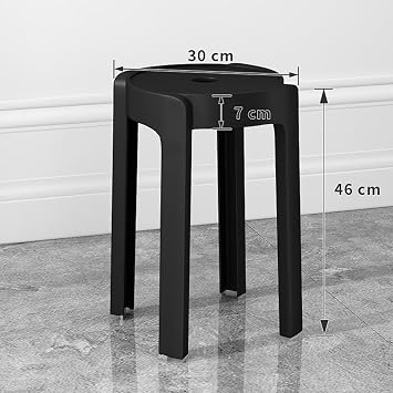 6Pcs Stackable Plastic Stools, Portable Round Nesting Stools, Outdoor Indoor Bar Stools, Plastic Round Backless Chairs for Home Classroom Bathroom Living Room