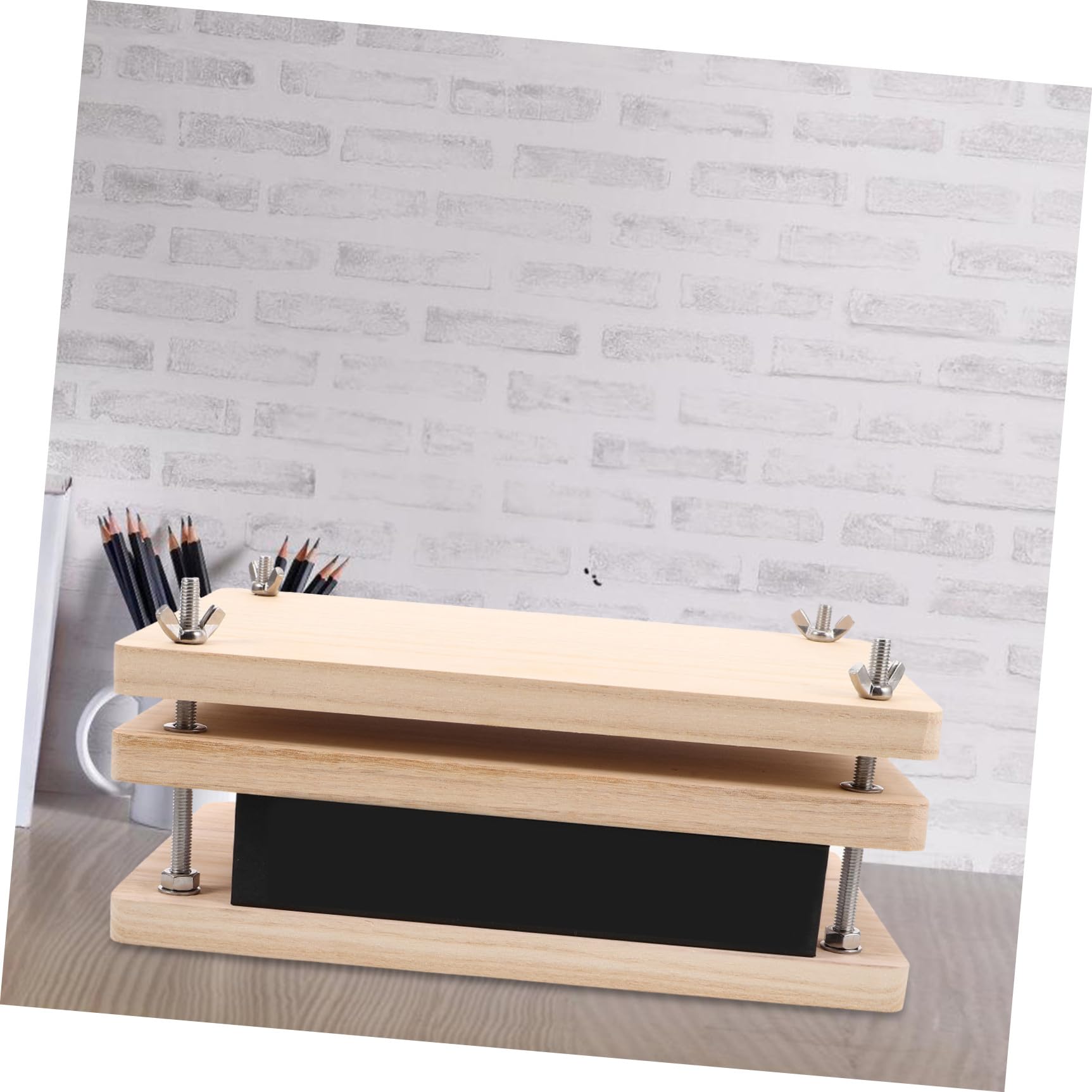 Kit de Encuadernación Prensa de Libros de Madera y Metal, 1 Set
