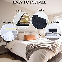 Vista 6 de Paneles tapizados para cabecero, 12 paneles de 7.8 x 15.7 pulgadas, paneles acolchados de pared para niños, cabecero de cama 3D anticolisión montado