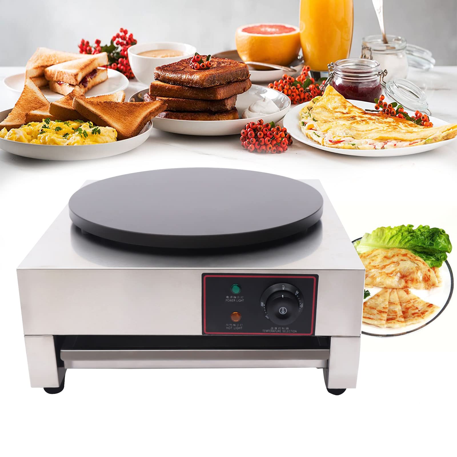 1700W Commercial Electric Crepe Maker 110V 16
