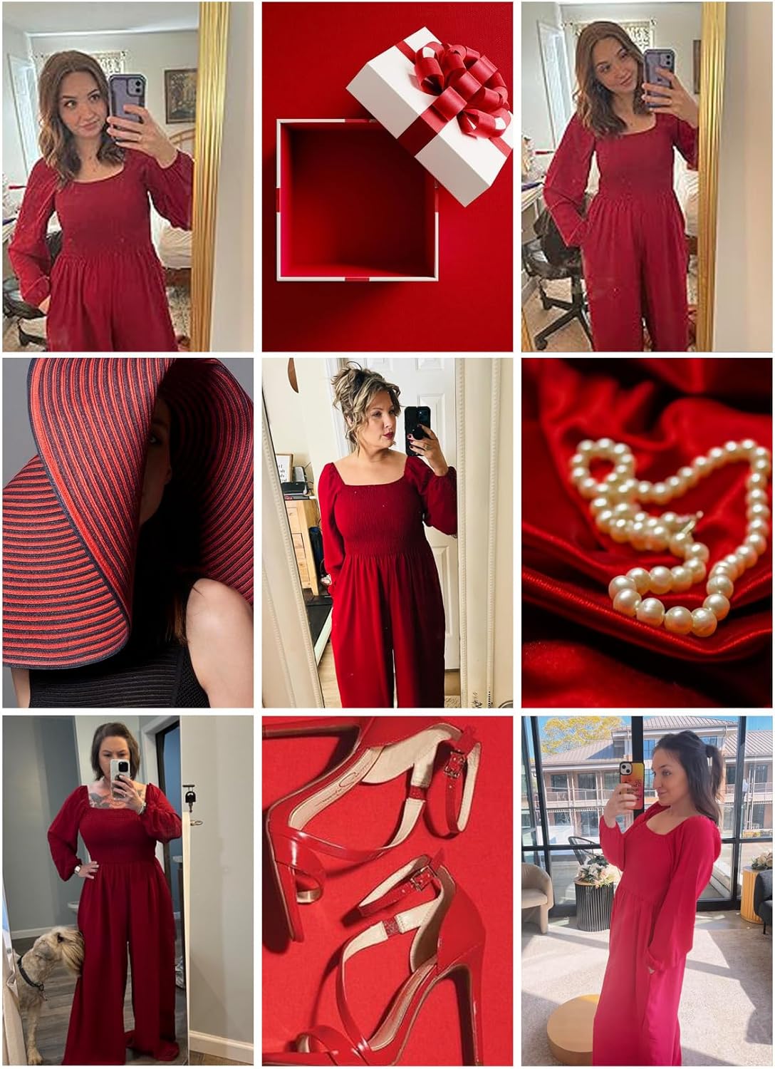 Happy Sailed Women's Long Sleeve Jumpsuits Loose Fit Overalls Square Neck Pockets High Waisted Wide Leg Pants Rompers - Image 6