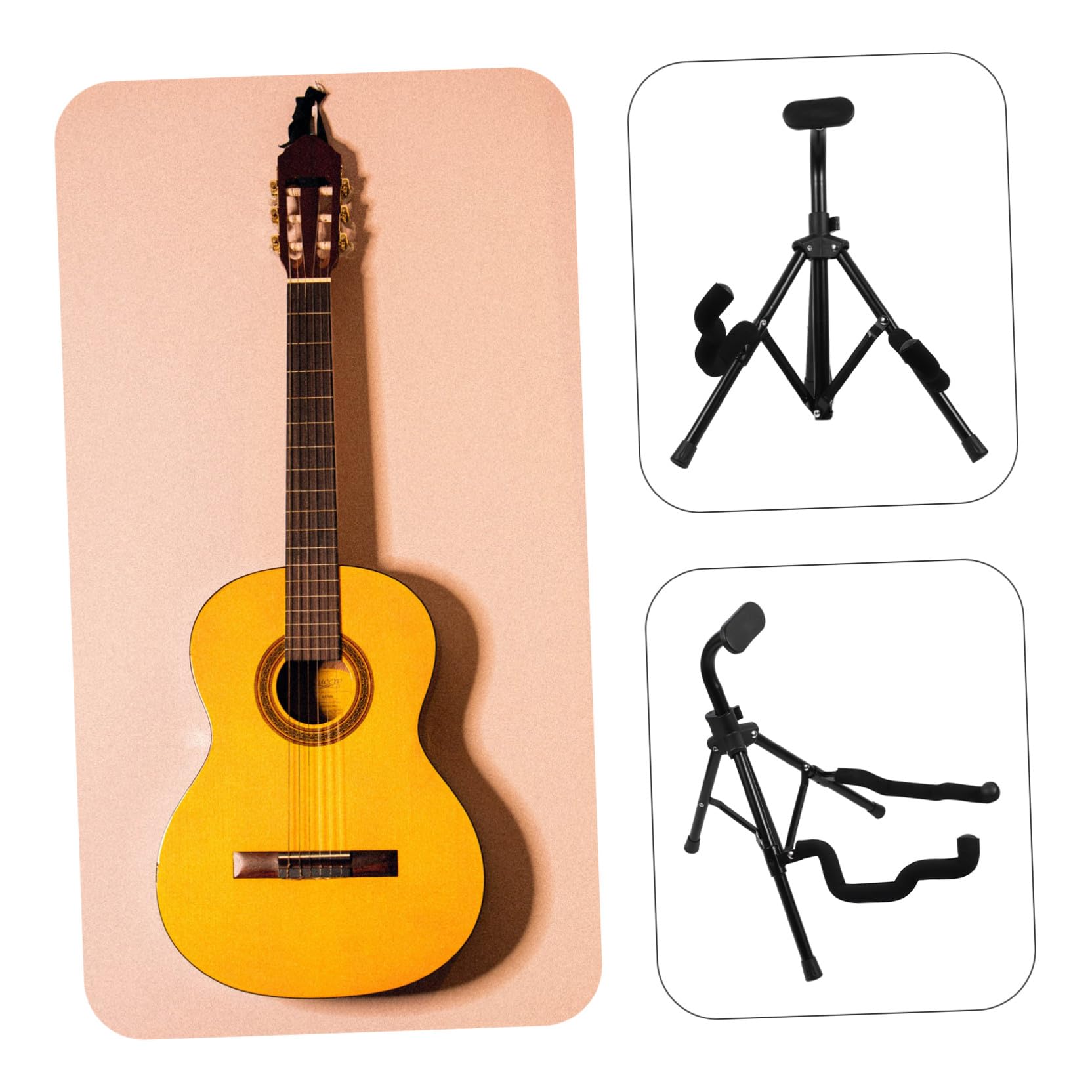 BESPORTBLE 1pezzi Supporto per Strumenti Musicali Scaffale Portaoggetti per Chitarra da Pavimento Realizzato in Ferro e Gomma Fissaggio Stabile Dimensioni Compatte Adatto per Chitarra