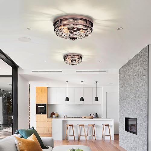 Miniatura 2 de Luces de techo de montaje empotrado, 2 luces de granja cerca del techo, lámpara de techo industrial para cocina, pasillo, dormitorio, sala de estar,